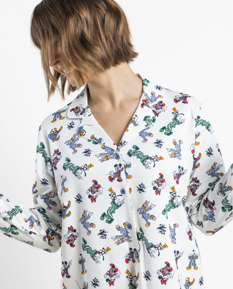 DISNEY Camisola Manga Larga Pj Party para Mujer CRUDO