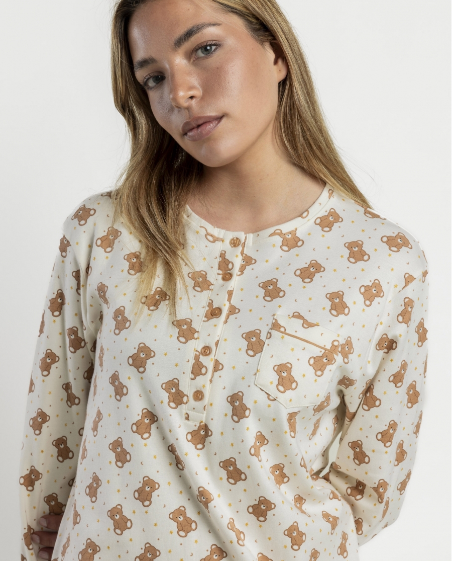 ADMAS Camisola Manga Larga Tapeta Bear Hugs para Mujer CRUDO