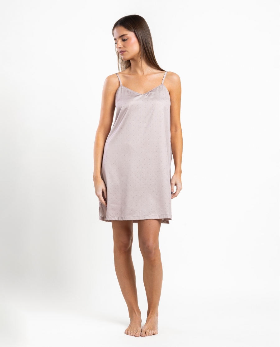 ADMAS Camisola Tirantes Crystal Satin para Mujer PIEDRA