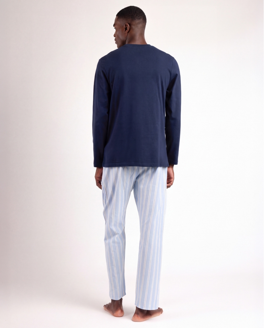ADMAS CLASSIC Pijama Manga Larga Stripest para Hombre MARINO