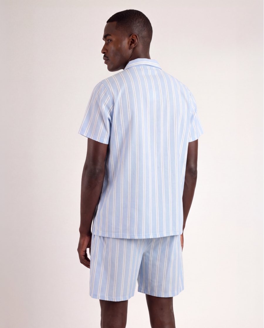 ADMAS CLASSIC Pijama Abierto Manga Corta Stripest para Hombre MARINO