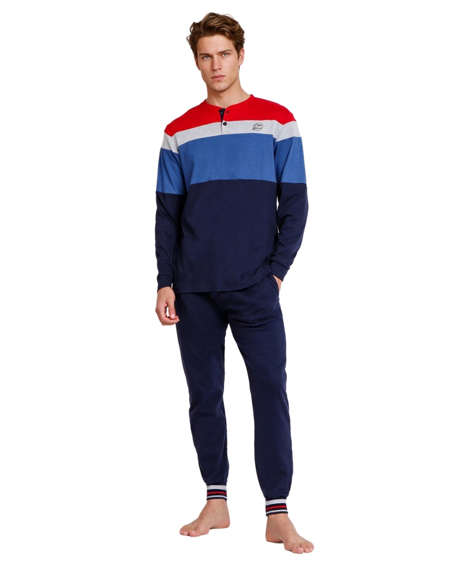LOIS Pijama Manga Larga Division para Hombre AZUL