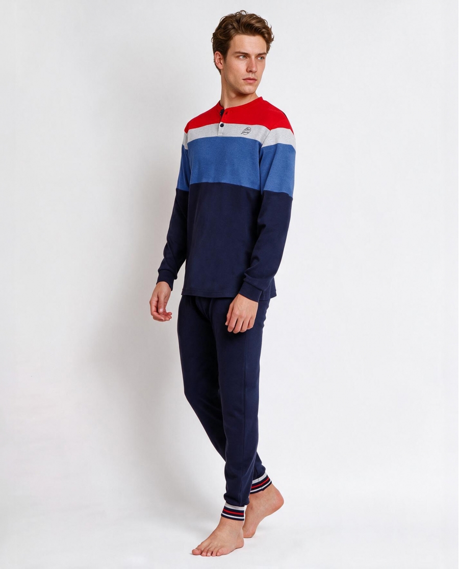 LOIS Pijama Manga Larga Division para Hombre AZUL