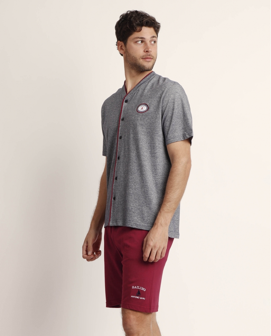 ANTONIO MIRO Pijama Abierto Manga Corta Sailing para Hombre MARINO