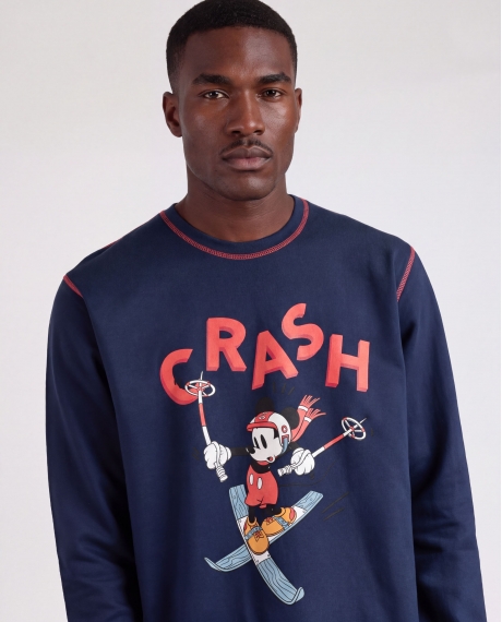 DISNEY Pijama Manga Larga Felpa Winter Club para Hombre MARINO 2