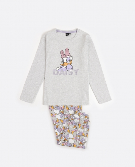 DISNEY Pijama Manga Larga Daisy Sweet para Niña GRIS JASPE