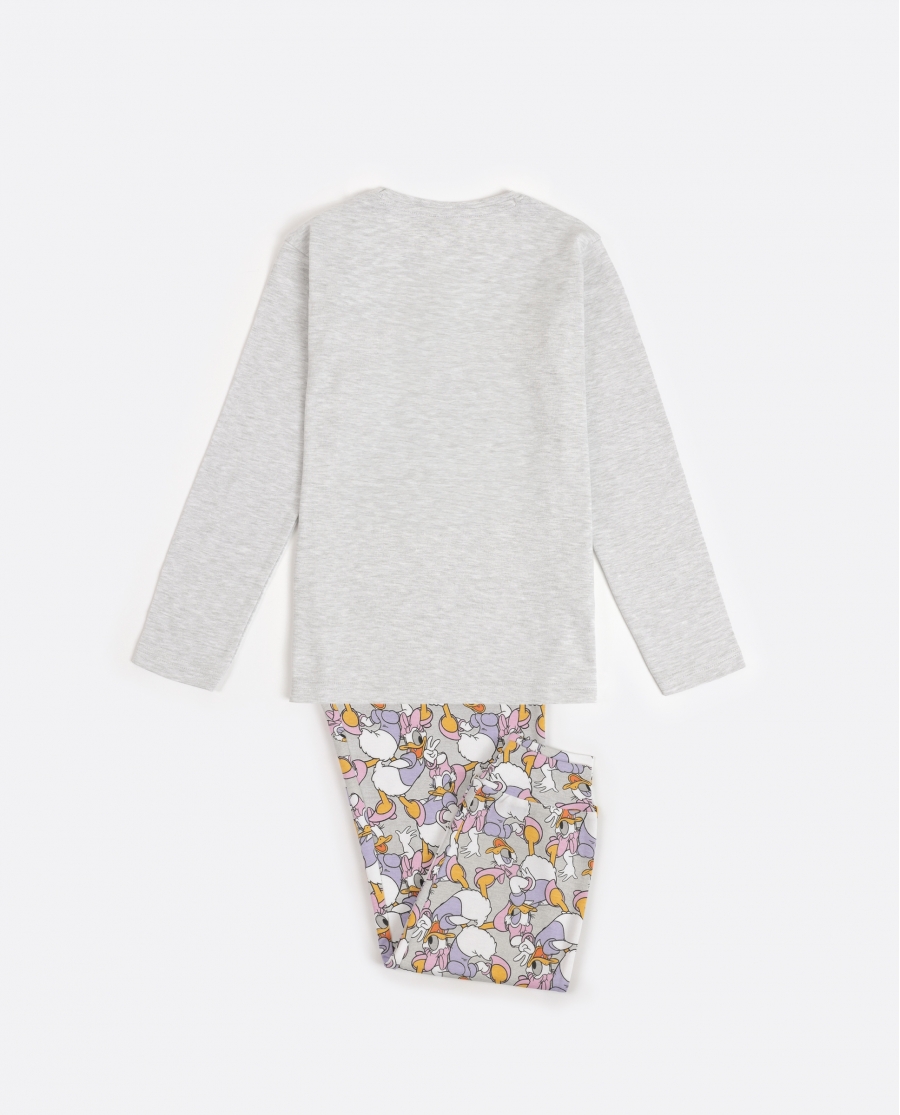 DISNEY Pijama Manga Larga Daisy Sweet para Niña GRIS JASPE