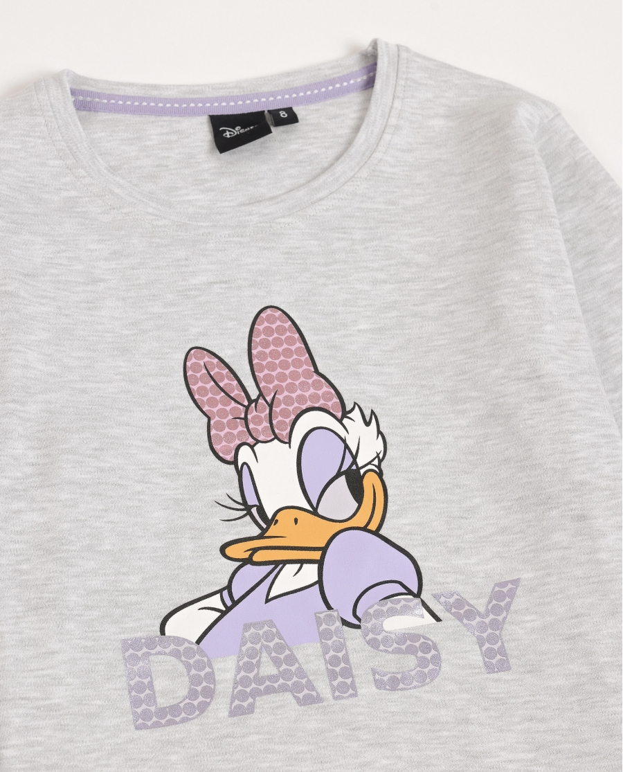 DISNEY Pijama Manga Larga Daisy Sweet para Niña GRIS JASPE