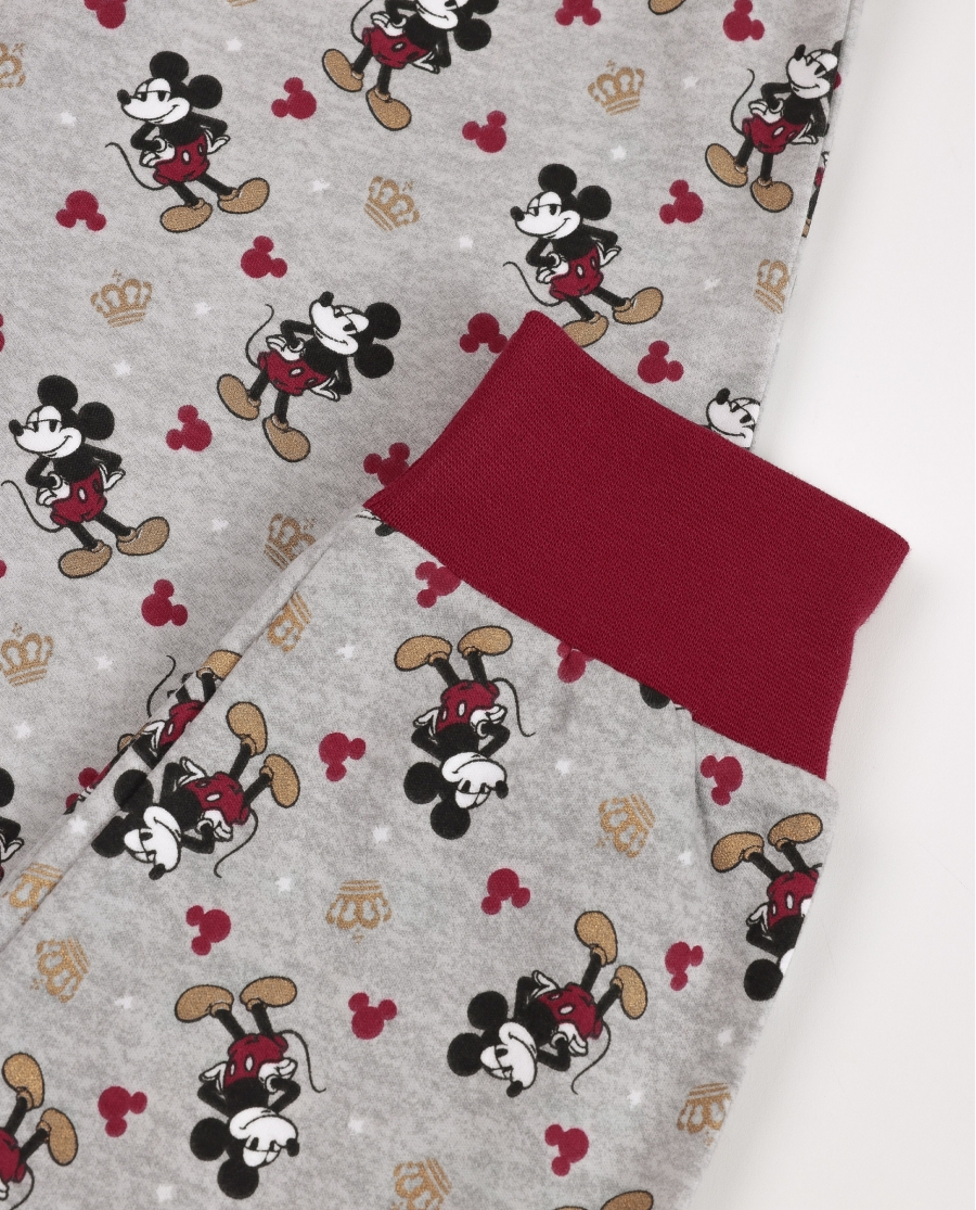 DISNEY Pijama Manga Larga King Mickey para Niña BURDEOS