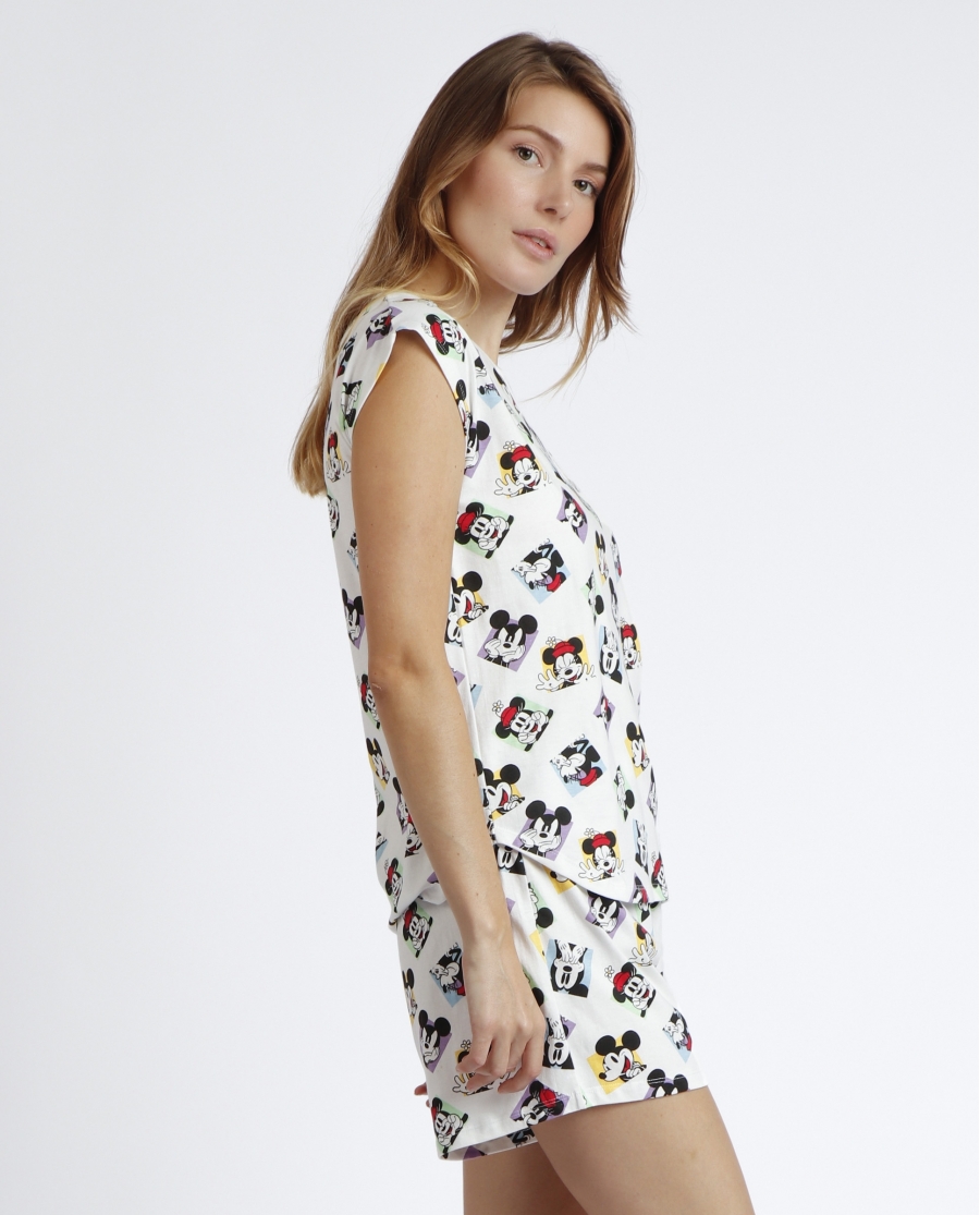 DISNEY Pijama Manga Caída Attitude is Everything para Mujer CRUDO