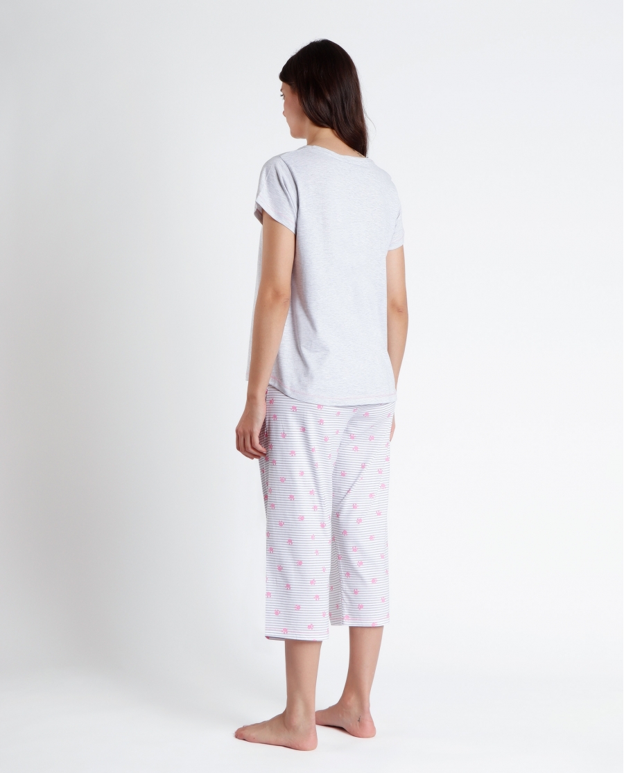 DISNEY Pijama Palazzo Manga Corta Maternity Dalmatas para Mujer GRIS JASPE