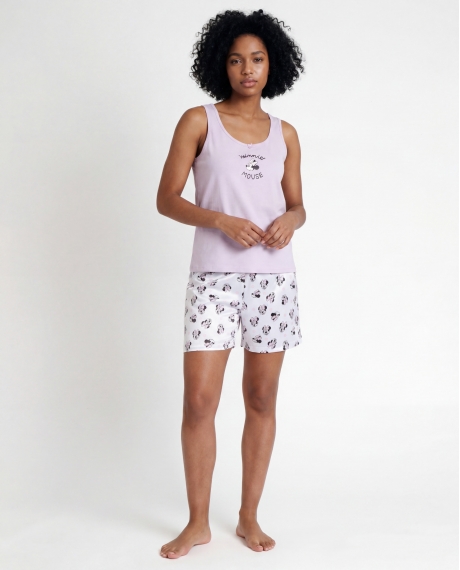 DISNEY Pijama Sin Mangas Soft Minnie para Mujer MALVA