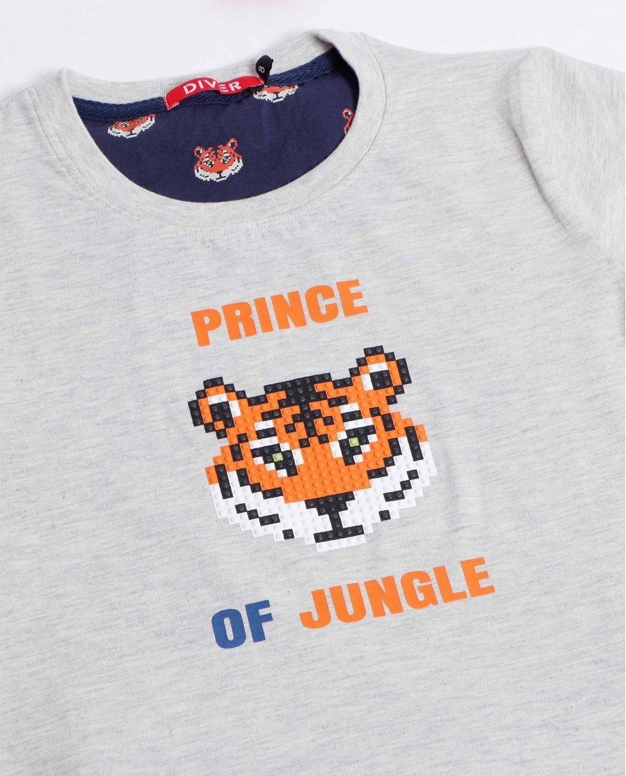 DIVER Pijama Manga Corta King para Niño GRIS JASPE