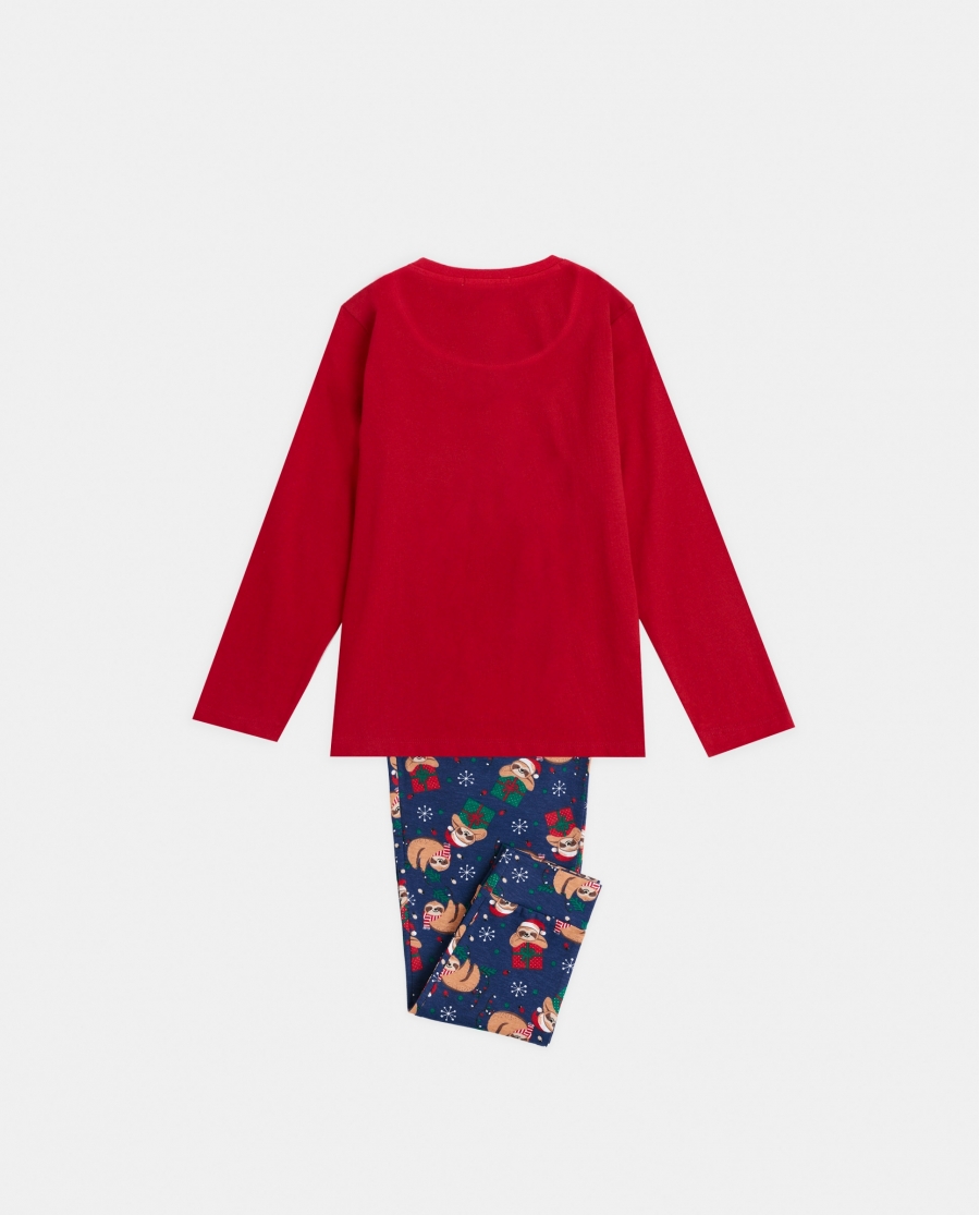 ADMAS Pijama Manga Larga Have a Lazy Christmas para Niña ROJO