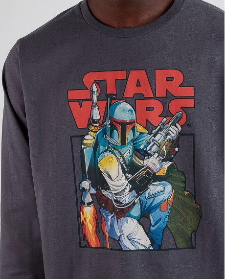 STAR WARS Pijama Manga Larga Boba Fett para Hombre GRIS 2