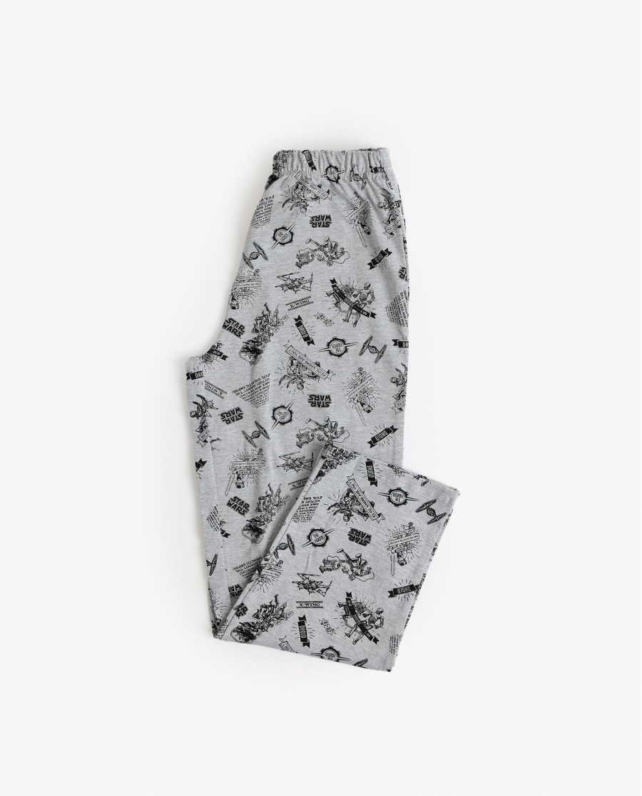 STAR WARS Pijama Manga Larga Gray Comic para Niño GRIS JASPE