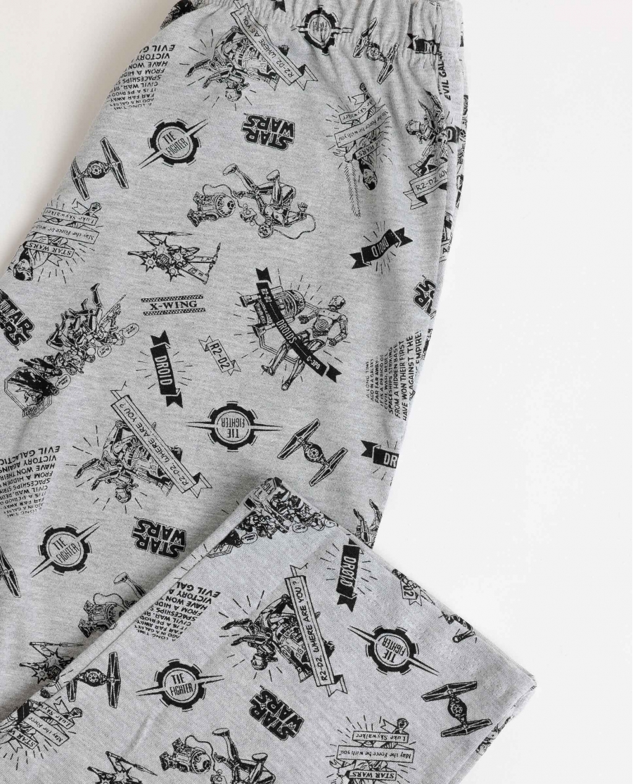 STAR WARS Pijama Manga Larga Gray Comic para Niño GRIS JASPE