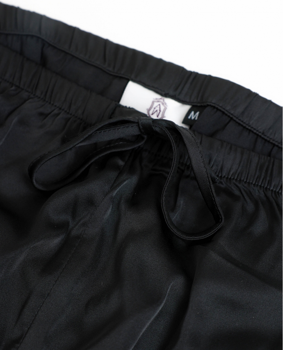 ADMAS LUXURY Pijama Abierto Manga Larga Plumas Marabu Luxe para Mujer NEGRO