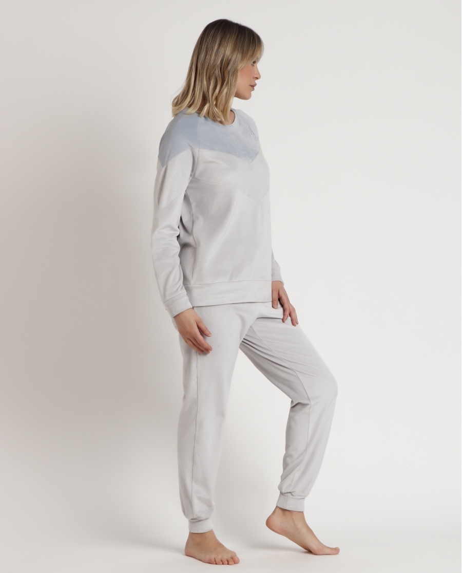 ADMAS HOME Pijama Manga Larga Velvet Soft Home para Mujer PERLA