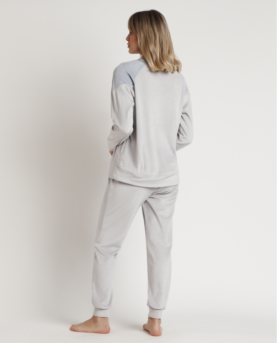ADMAS HOME Pijama Manga Larga Velvet Soft Home para Mujer PERLA