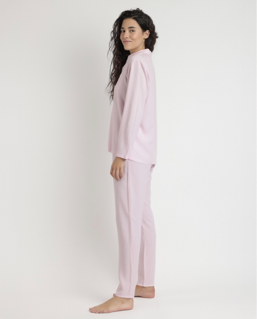 ADMAS CLASSIC Pijama Abierto Manga Larga Classic Spiga para Mujer ROSA