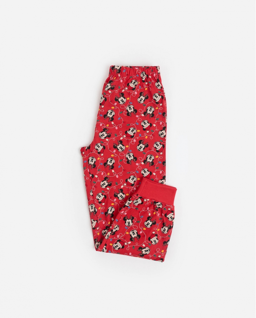 DISNEY Pijama Manga Larga Mickey Xmas para Niña ROJO