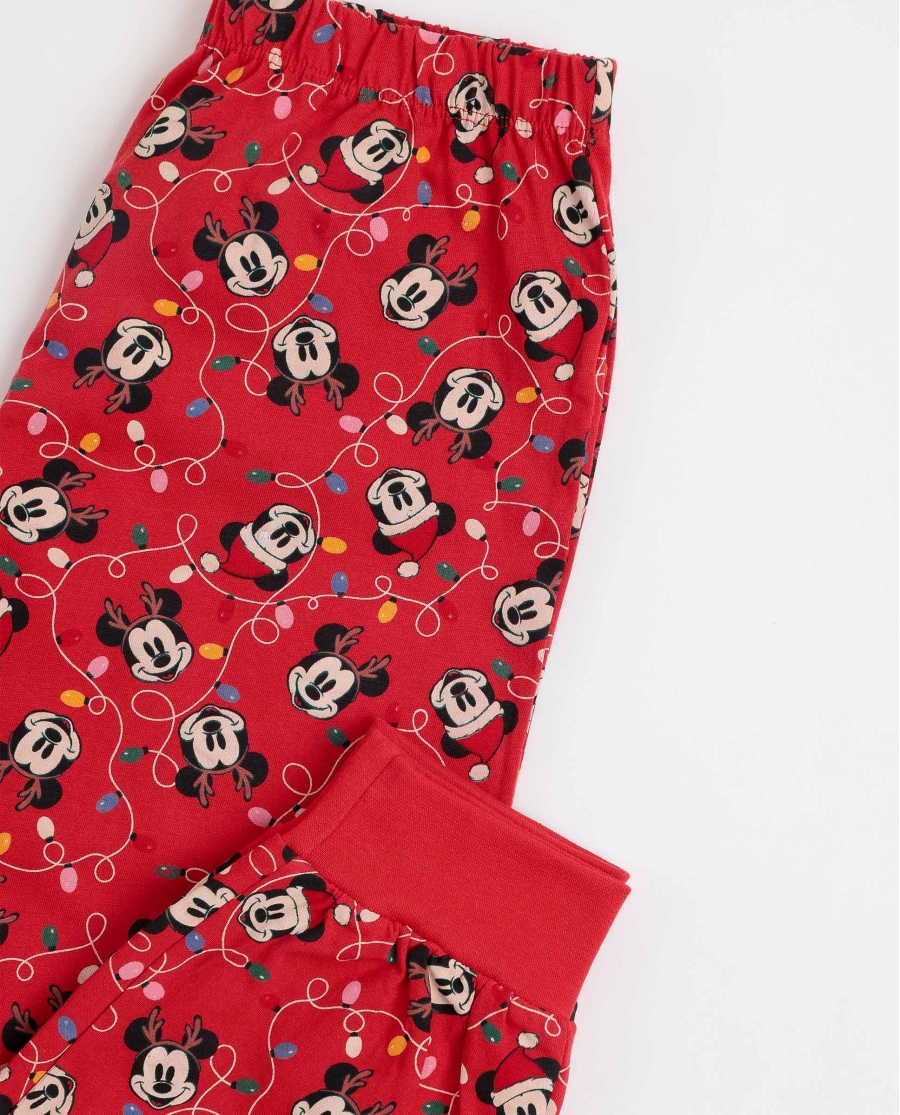 DISNEY Pijama Manga Larga Mickey Xmas para Niña ROJO