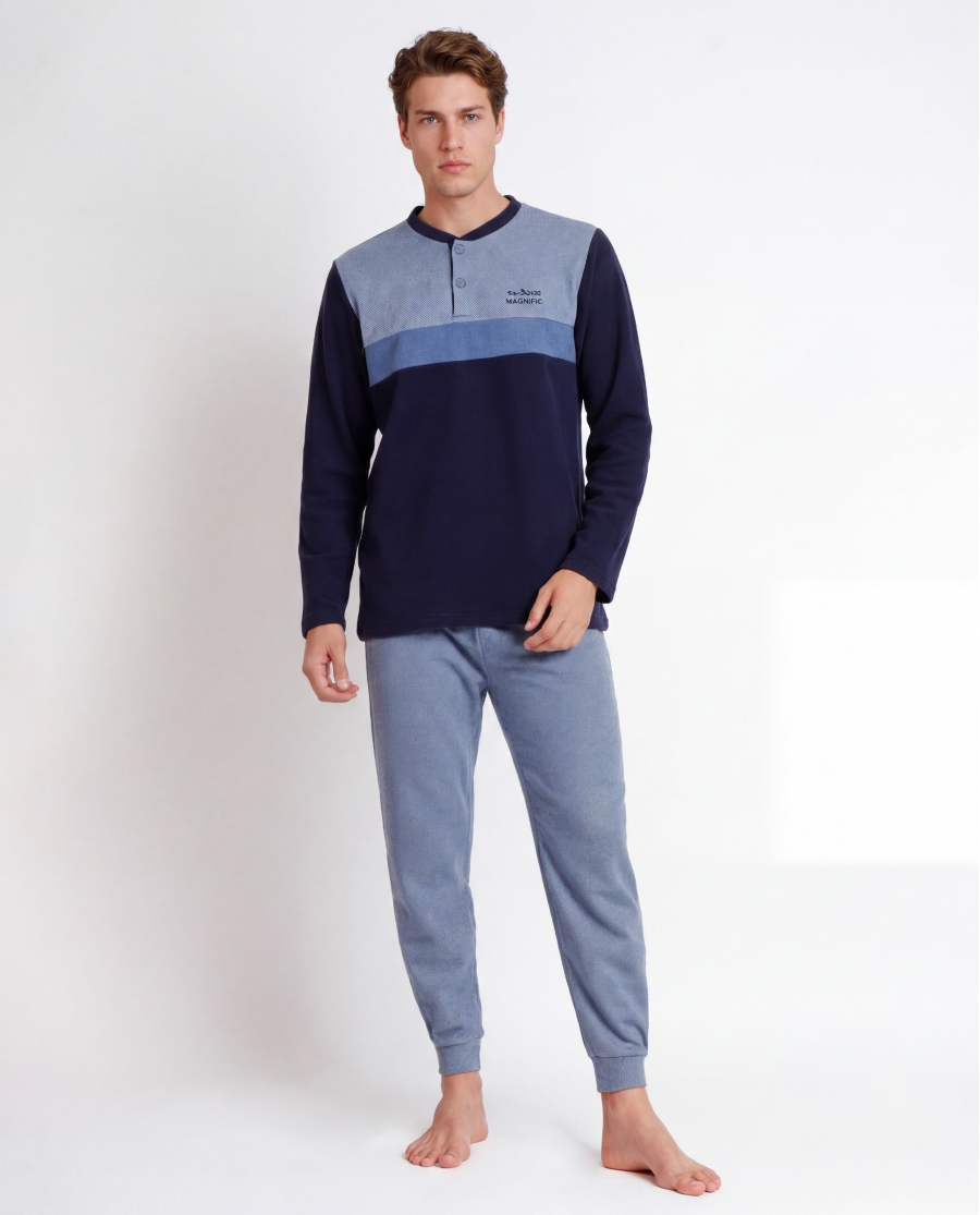 ADMAS MAGNIFIC Pijama Manga Larga Eclipse A para Hombre AZUL