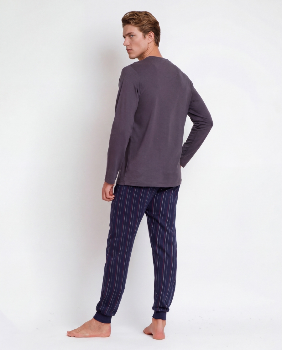 ADMAS Pijama Manga Larga Gentlemen's Club A para Hombre MARENGO
