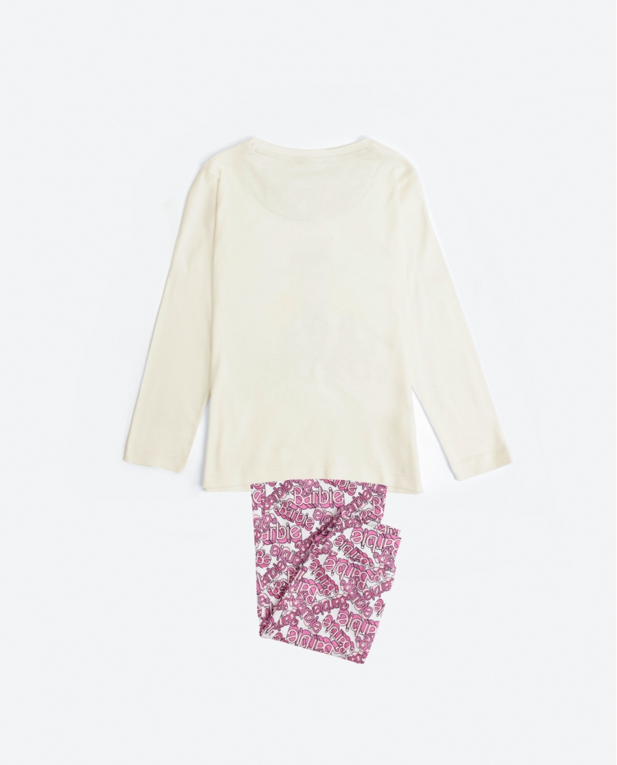 BARBIE Pijama Manga Larga Chic para Niña CRUDO