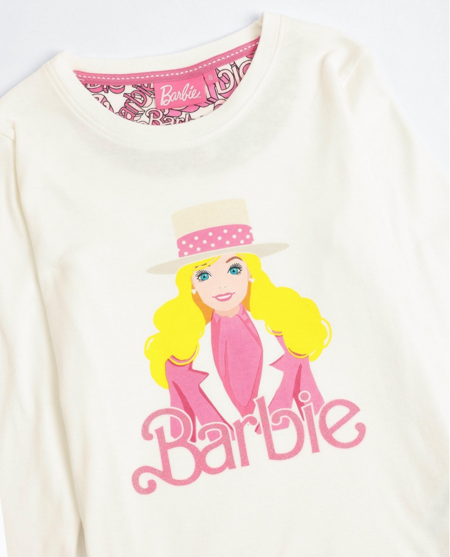 BARBIE Pijama Manga Larga Chic para Niña CRUDO