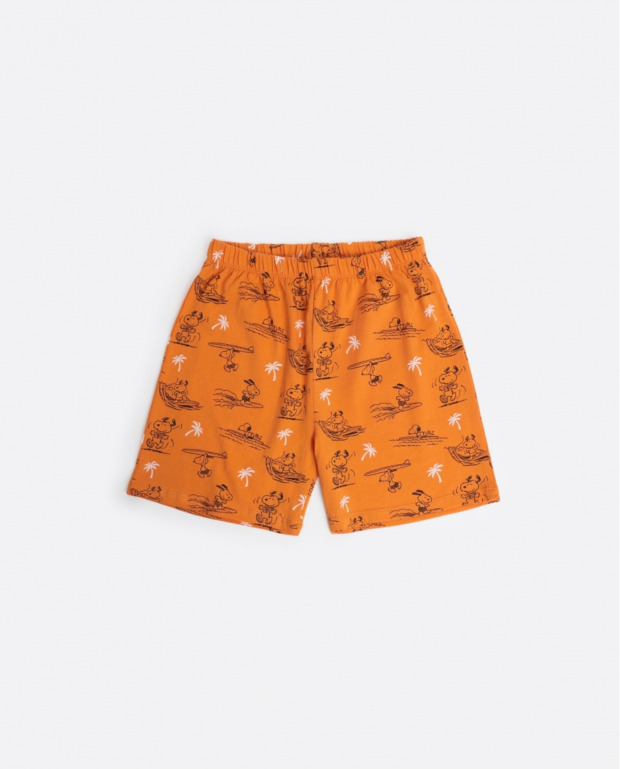 PEANUTS Pijama Manga Corta Summer Beagle para Niño NARANJA