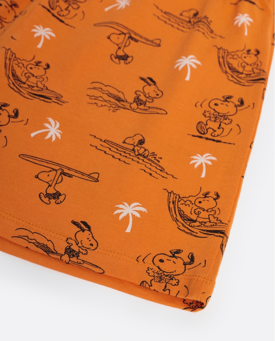 PEANUTS Pijama Manga Corta Summer Beagle para Niño NARANJA