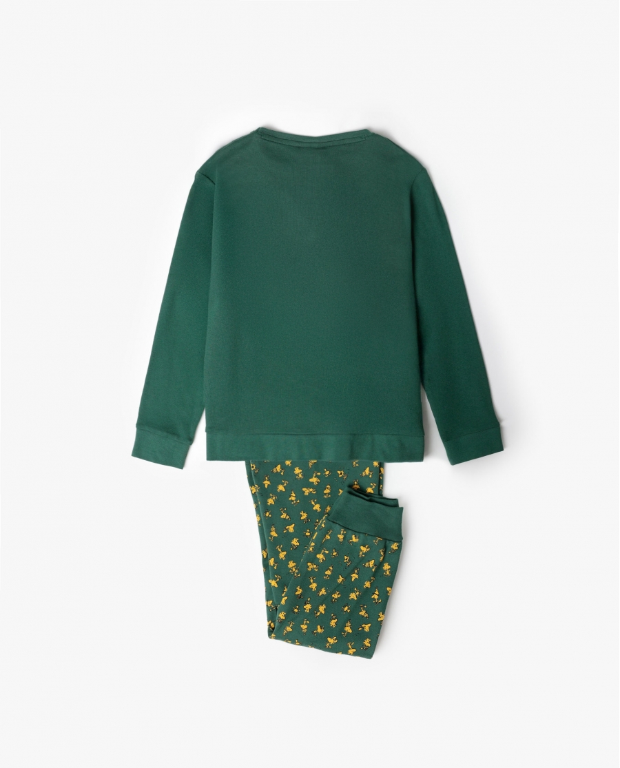 PEANUTS Pijama Manga Larga Classic Peanuts para Niño VERDE