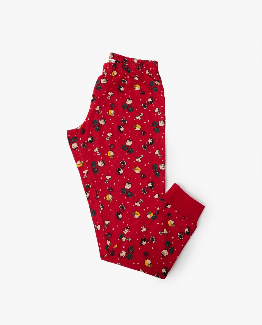 PEANUTS Pijama Manga Larga HoHo Mood para Niño ROJO