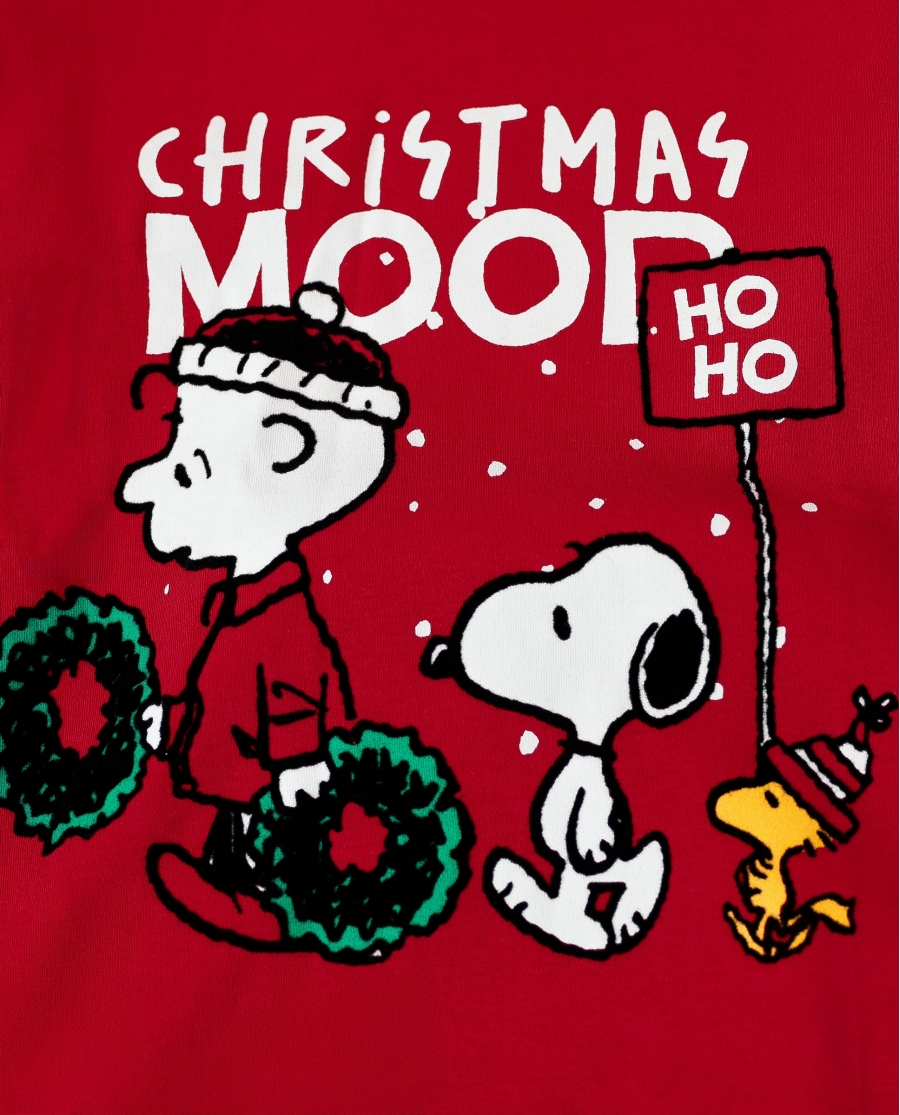PEANUTS Pijama Manga Larga HoHo Mood para Niño ROJO