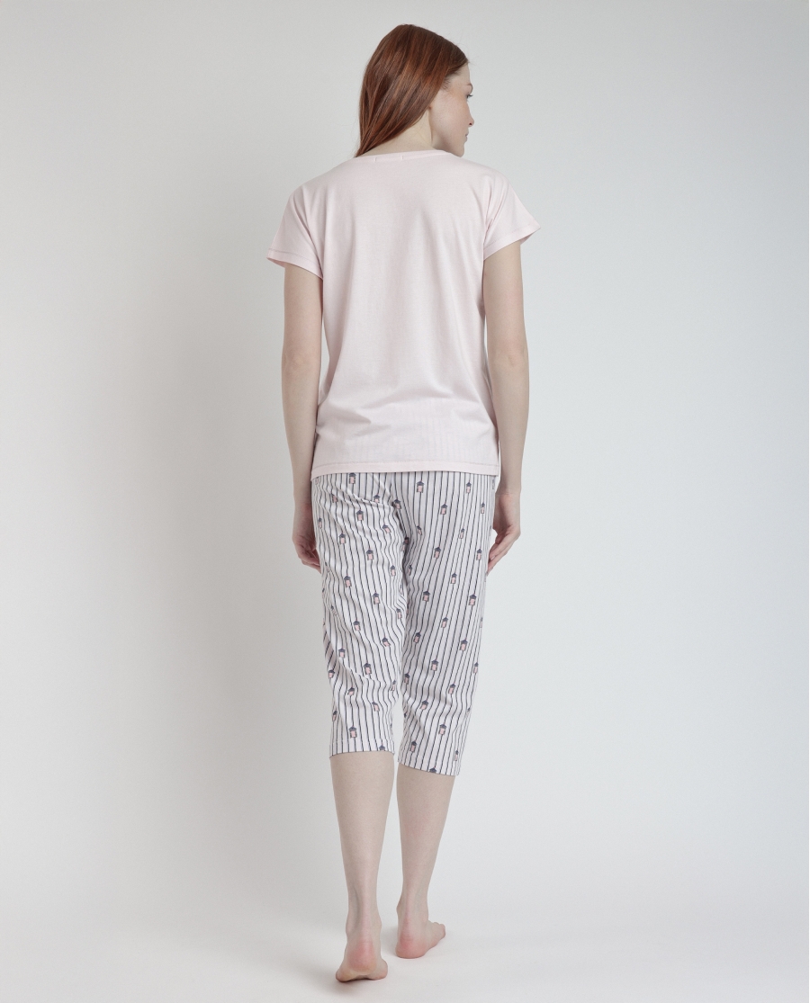 ADMAS Pijama Manga Corta Beach Life para Mujer ROSA