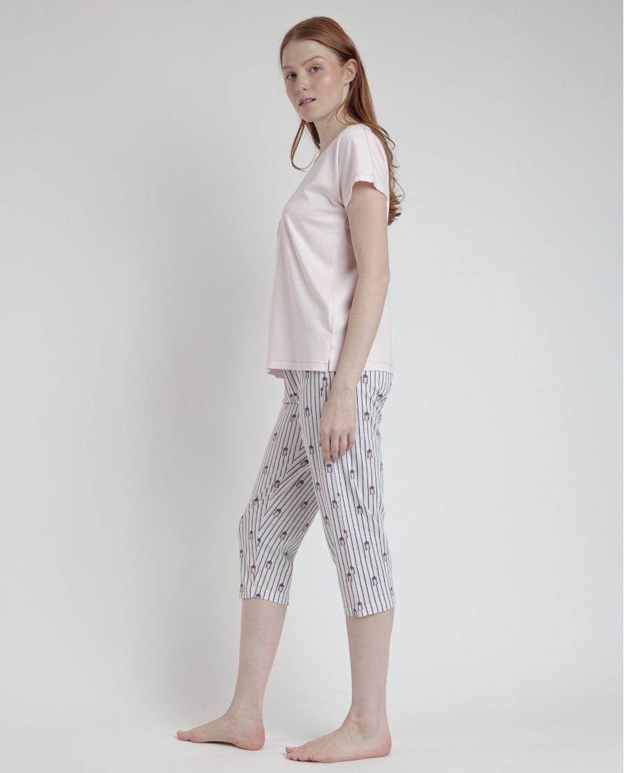 ADMAS Pijama Manga Corta Beach Life para Mujer ROSA