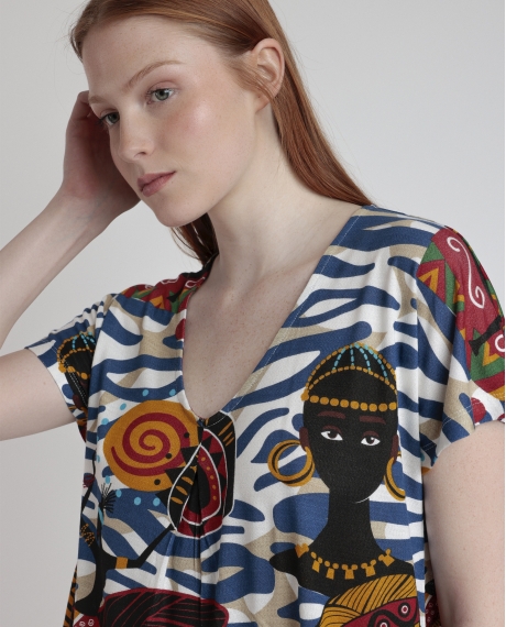 ADMAS LUXURY Pijama Manga Caída Luxury African para Mujer MULTICOLOR 2