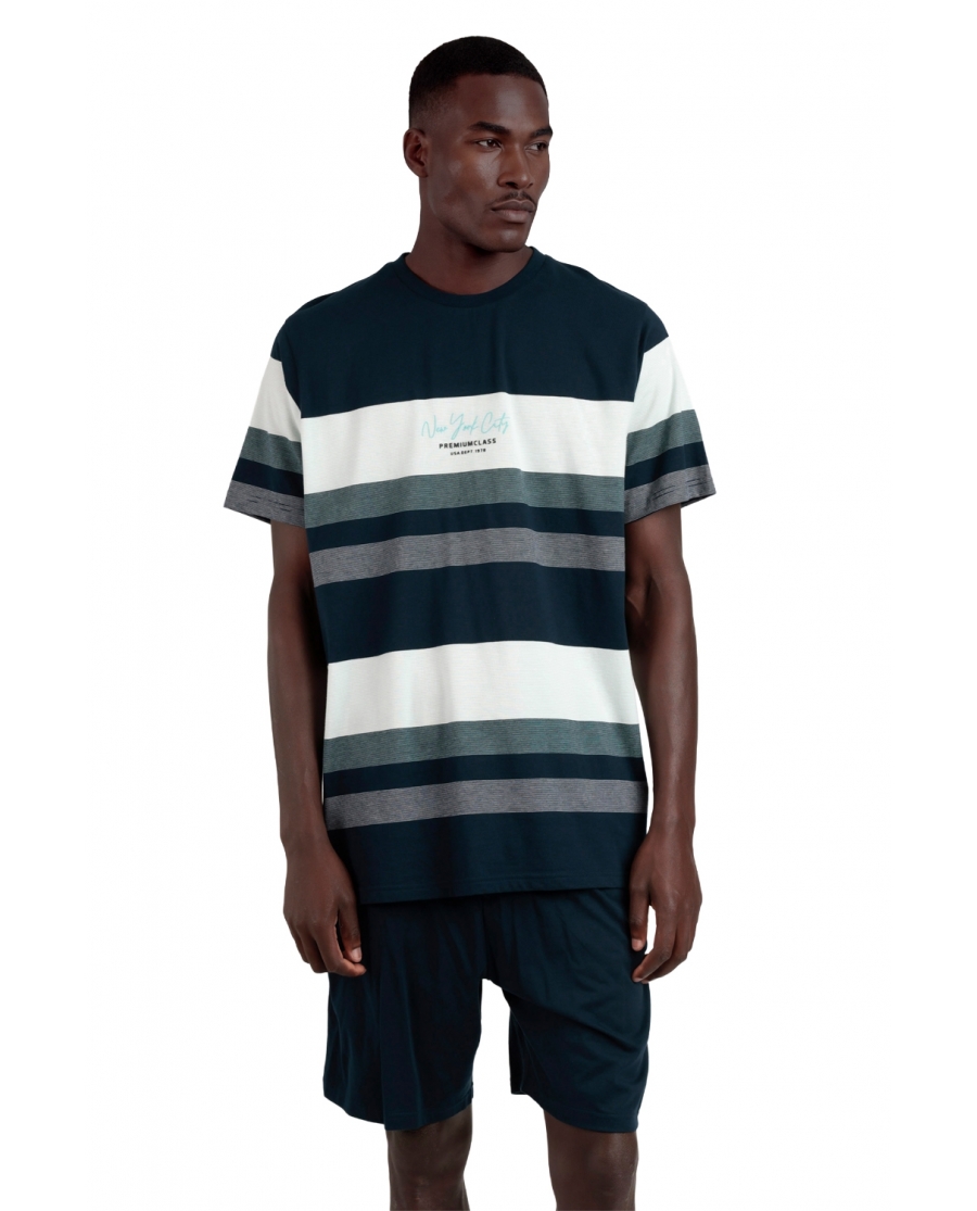 ADMAS Pijama Manga Corta New York City para Hombre AZUL