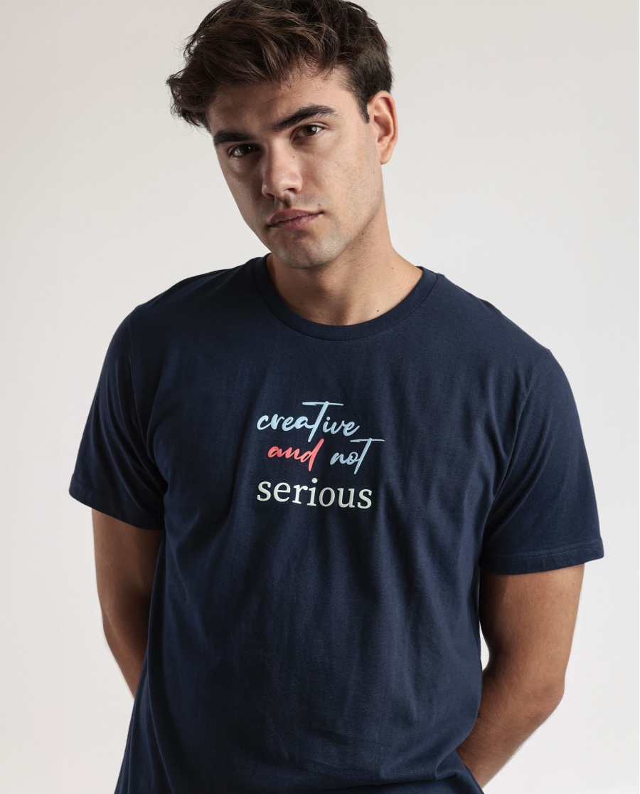 STAY AT HOME Pijama Manga Corta Creative And Not Serious para Hombre MARINO