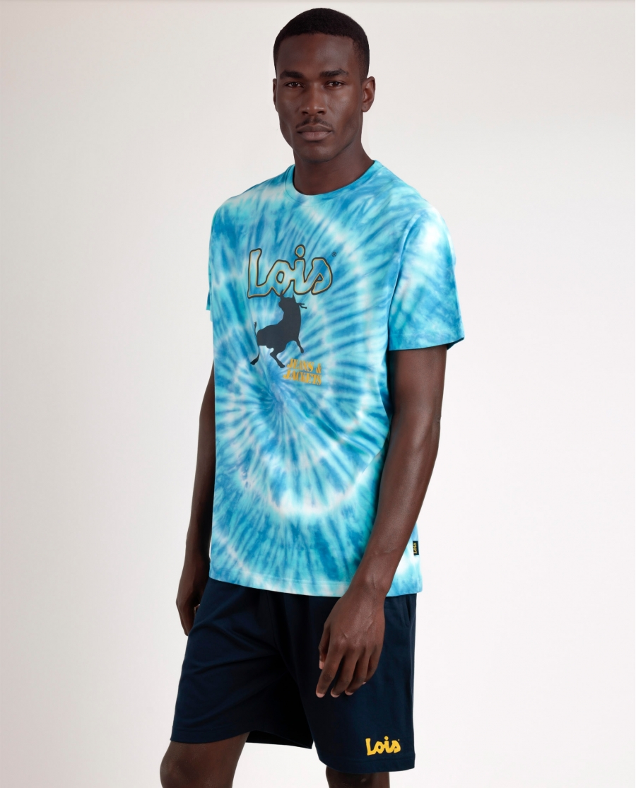 LOIS Pijama Manga Corta Vibes para Hombre AZUL