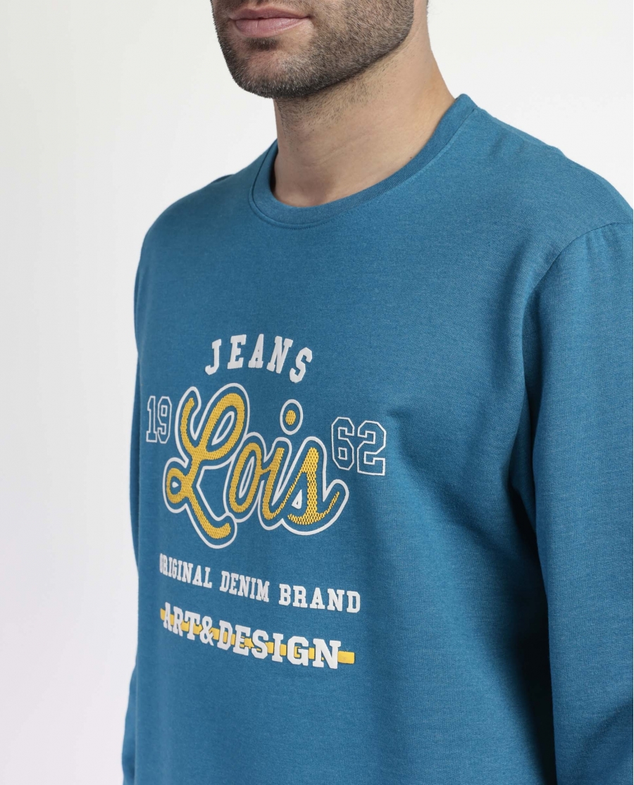 LOIS Pijama Manga Larga Felpa Snow para Hombre AZUL