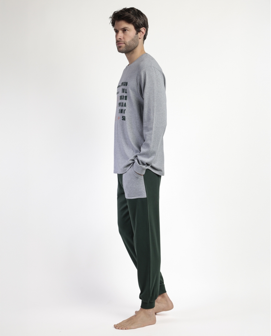LOIS Pijama Manga Larga Den1962 para Hombre GRIS JASPE