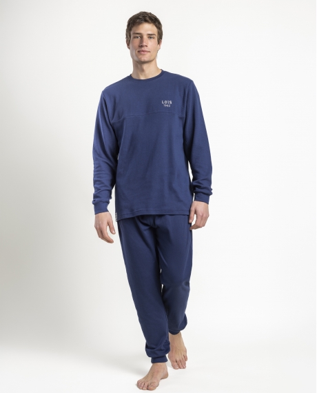 LOIS Pijama Manga Larga Roy para Hombre AZUL