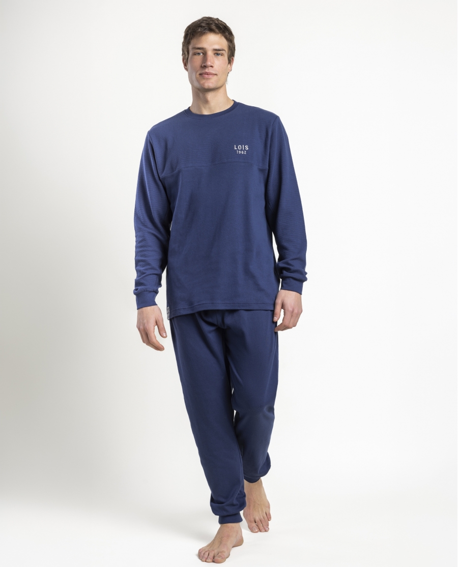 LOIS Pijama Manga Larga Roy para Hombre AZUL