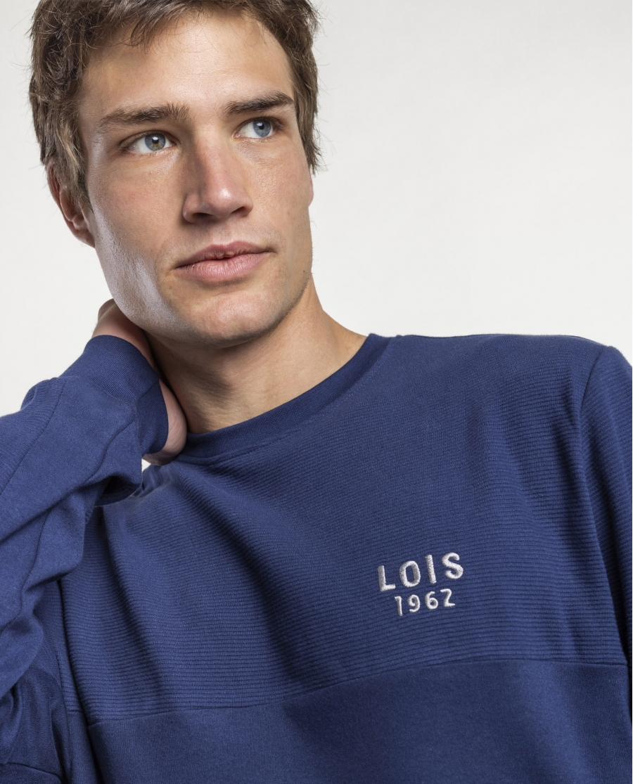 LOIS Pijama Manga Larga Roy para Hombre AZUL