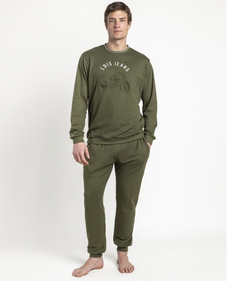 LOIS Pijama Manga Larga Embossing para Hombre CAQUI
