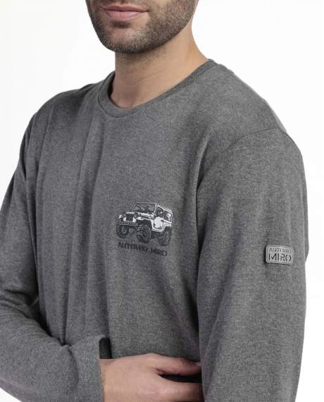 ANTONIO MIRO Pijama Manga Larga Suv para Hombre GRIS JASPE 2