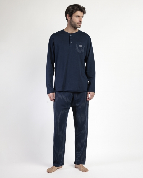 ANTONIO MIRO Pijama Manga Larga Tapeta Miro Stripes para Hombre MARINO